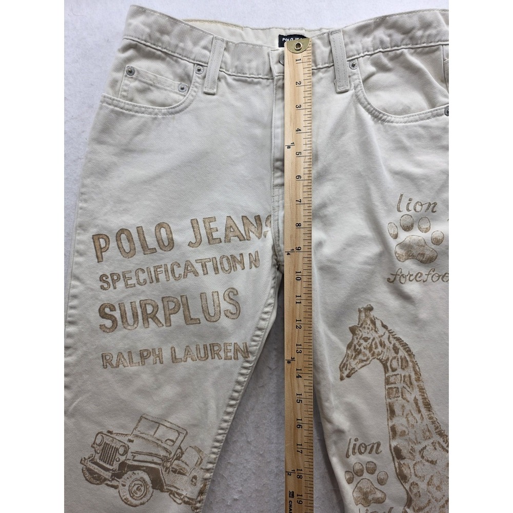 Polo Jeans Co Ralph Lauren 4434WAI2784 Vintage Women's Safari Print Jeans. Sz 8 - Picture 5 of 10